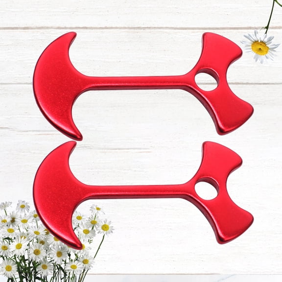 Masteelf 2 Pcs Herringbone Nail Ground Lightweight Tent Pegs Camping Red