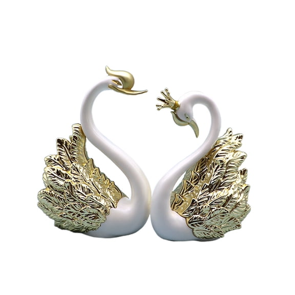 Masteelf 2 Pcs Home Decoration Chic Cake Swan Ornaments Baby Bride