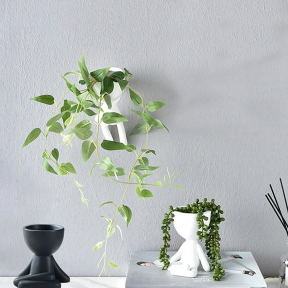 IDEANATEGRATE Decorative Pot Ceramic White 2Pcs for Displaying Artificial Plants