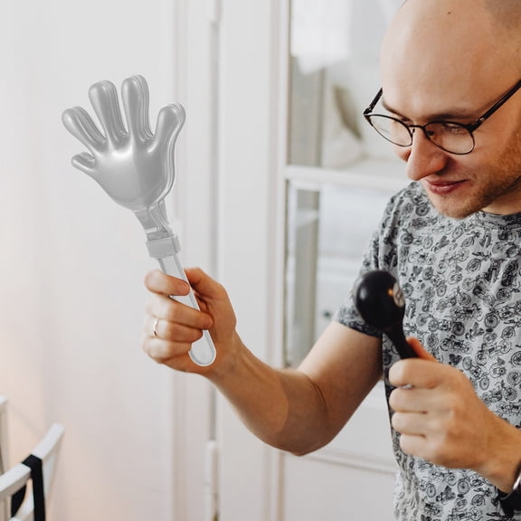 Masteelf 2 Pcs Little Clap Colored Hand Clappers Noisemakers for Party Silver