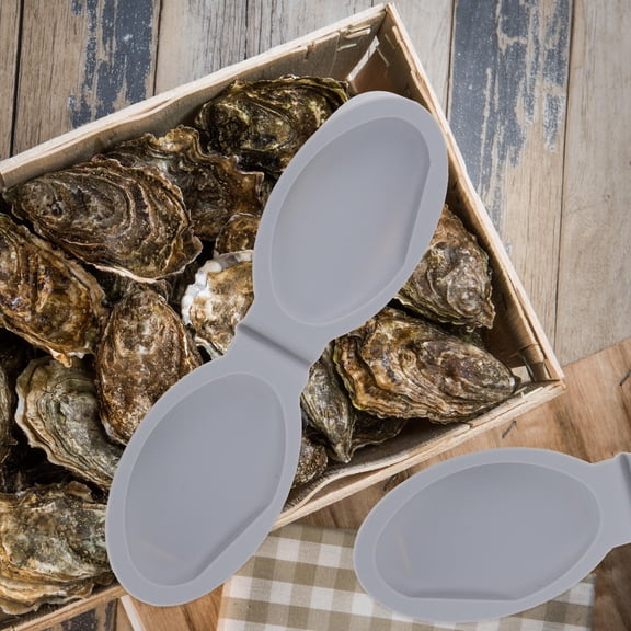 Masteelf 2 Pcs Oyster Shucking Tool Hand Protective Clip Tools Shellfish Opener Grey