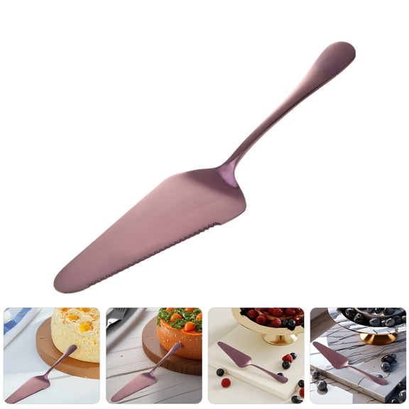 Masteelf 2 Pcs Pizza Pie Server Stainless Steel Pizza Spatula Non-Slip Triangular Spade Spatula Pie Cutter Knives Cake Serving Utensil For Kitchen