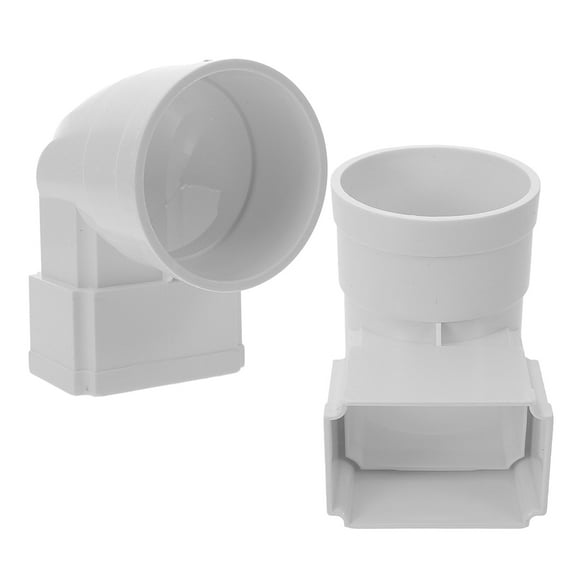 Masteelf  2 Pcs Rain Chains Gutter Adapter Downspout Connector Removable Door Stops White