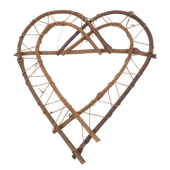 Masteelf 2 Pcs Rattan Heart-Shaped Wreath Frame For Diy Garland Materials Natural Branch Wreath For Wall Hanging Decor Rattan Ring Frame
