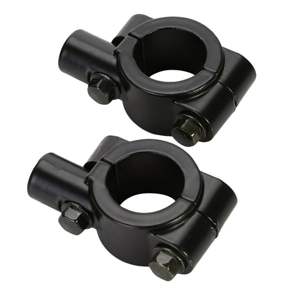 Motorcycle Rear View Mirror Mount Bracket for 25mm Handlebar Black Aluminum Alloy 2pcs