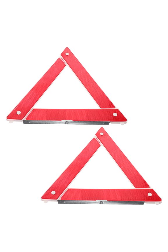 Triangle Reflectors For Highway Safety Safety Triangle Red Plastic 2Pcs