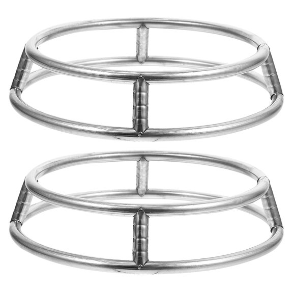 OFFIGAM 2Pcs Compact Stainless Steel Wok Rack Space Saving Countertop Pot Holder