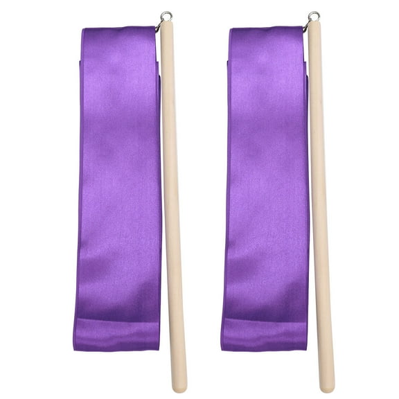 Masteelf 2 Pcs Ribbon Props Dancing Gymnastics Party Dance Ribbons for Kids Child Purple