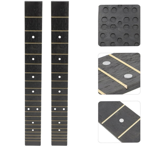 IDEANATEGRATE Acoustic Guitar Replacement Parts Guitar Fret Board Black ABS 2Pack