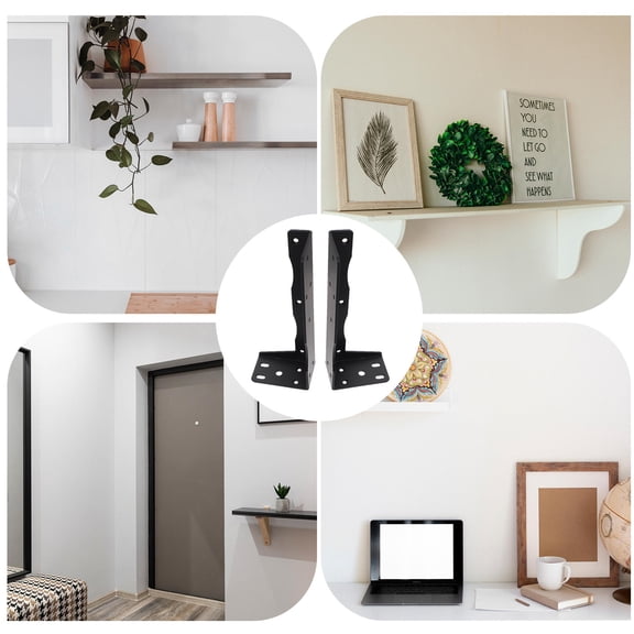 Masteelf 2 Pcs Shelf Support Bracket Versatile Floating Stand Brackets Kitchen Shelves