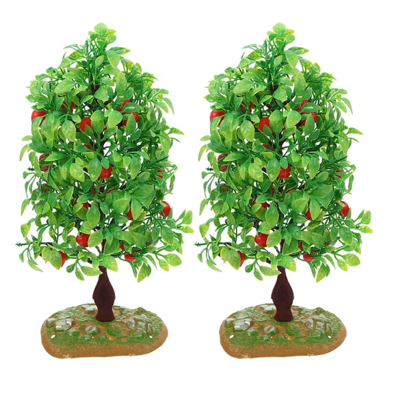 Masteelf 2 Pcs Simulation Fruit Tree Decoration Miniature Model Trees