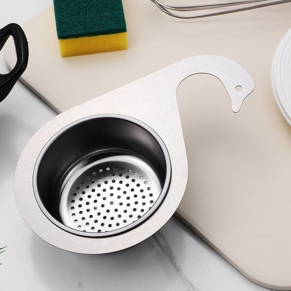 Masteelf 2 Pcs Sink Drain Basket Strainer Dish Corner Kitchen Silver