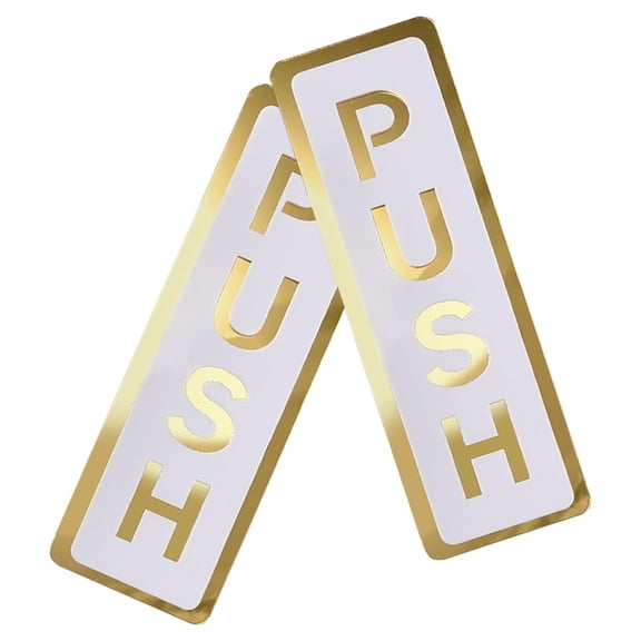 Masteelf 2 Pcs Sliding Door Sign Sticker Double-layer Pull-up Outdoor Golden
