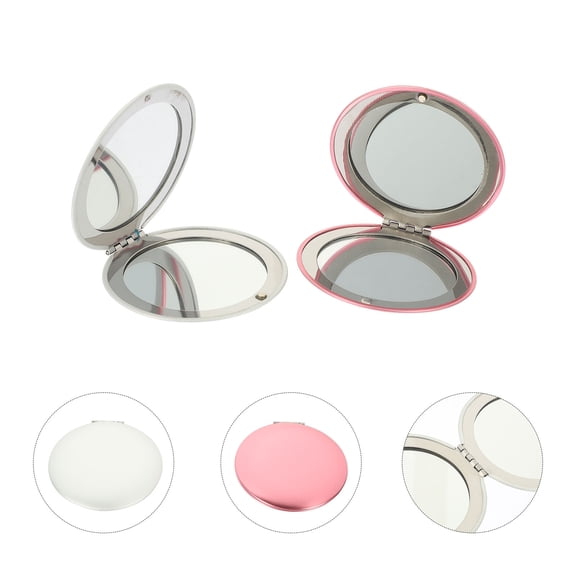 Masteelf 2 Pcs Small Cosmetic Mirror Portable Makeup Female Versatile