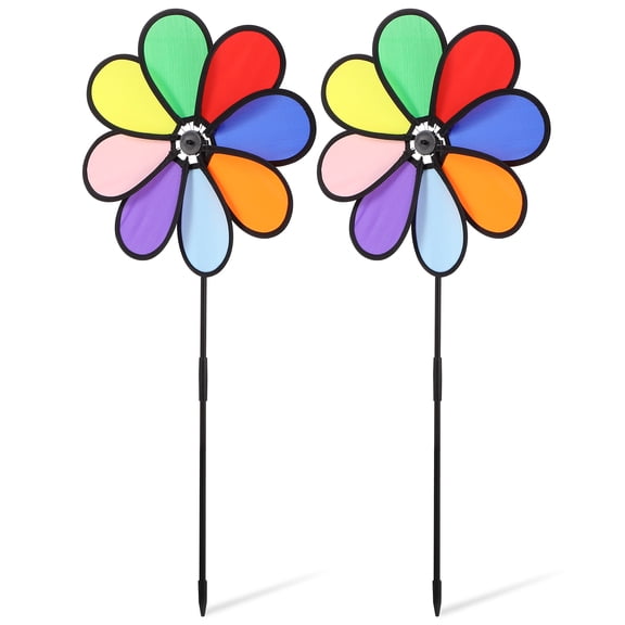 Masteelf 2 Pcs Solar Decorative Handicrafts Flower Wind Spinner Work 32.00X32.00X0.20CM