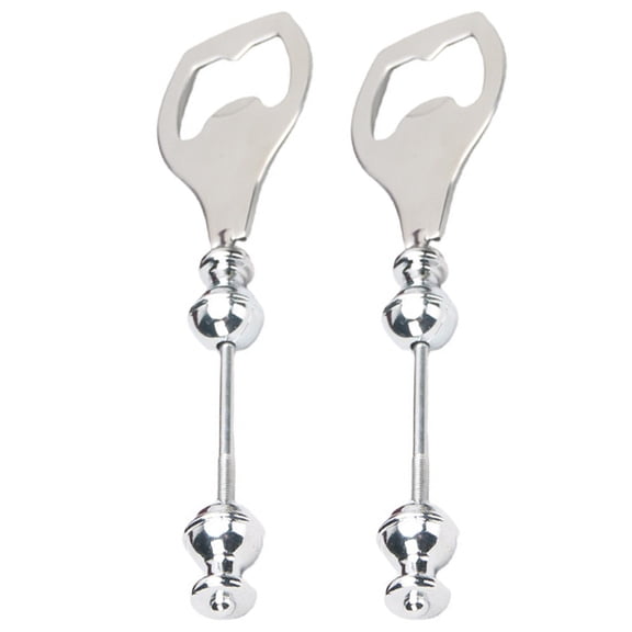 HEATSHAKING 2Pcs Custom Beaded DIY Bottle Opener Silver Stainless Steel Party Beer Bottle Opener Tool