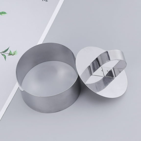 Masteelf  2 Pcs Stainless Steel Mousse Mold Round Molds for Baking Fondant Cake Chocolate Silver