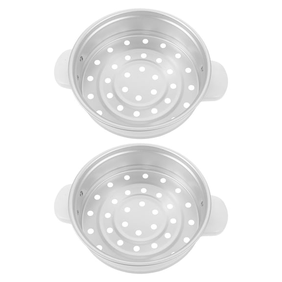 OFFIGAM 2-Pack Universal Aluminum Steamer Inserts for Vegetables, Dumplings, Seafood Cooking Pot Accessories