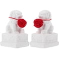 thumbnail image 1 of Masteelf  2 Pcs Stone Lion Ornament Miniatures Decorations Office White, 1 of 8