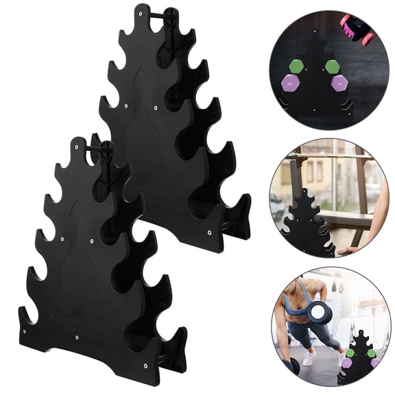 Masteelf 2-Pack Black Fitness Equipment Storage Rack Organizer Shelf 45x38x9.5 cm Workout Gear Holder