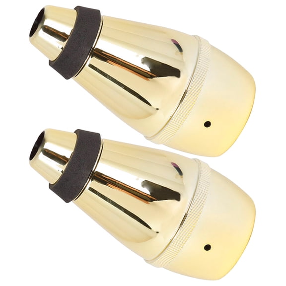 Masteelf 2 Pcs Straight Mute for Trumpet Plastic Practice Instrument Golden Tone Accessories