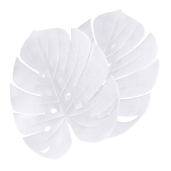 Masteelf 2 Pcs Eco Friendly EVA Placemat Simulation Turtle Leaf Table Mat Waterproof Anti Hot Coaster for Coffee Tea Cup with Holes Silver