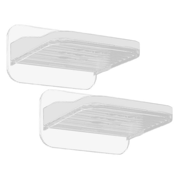 HONITANO 2Pcs No Drill Transparent Wall Mount Camera Shelf for Living Room Storage