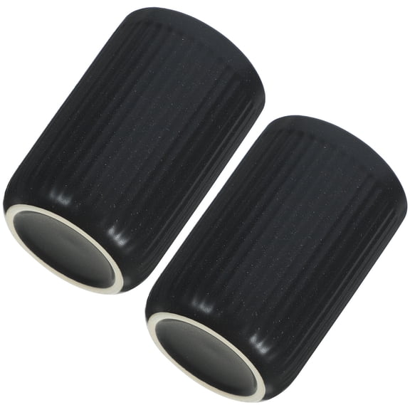 Masteelf 2 Pcs Tooth Rinsing Cups Travel Mug Toothbrush Bathroom Black