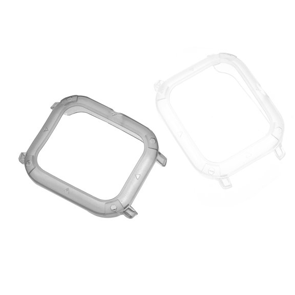 Masteelf  2 Pcs Transparent Watch Cover Protective Case Smartwatch Black