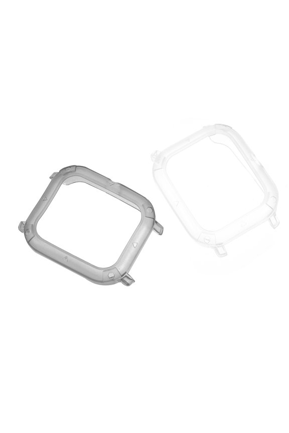 2 Pcs Transparent Watch Cover Protective Case Smartwatch Black