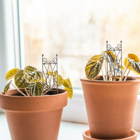 DRAFIDEEP Compact Metal Trellis Light Brown Creative Design for Indoor Plants