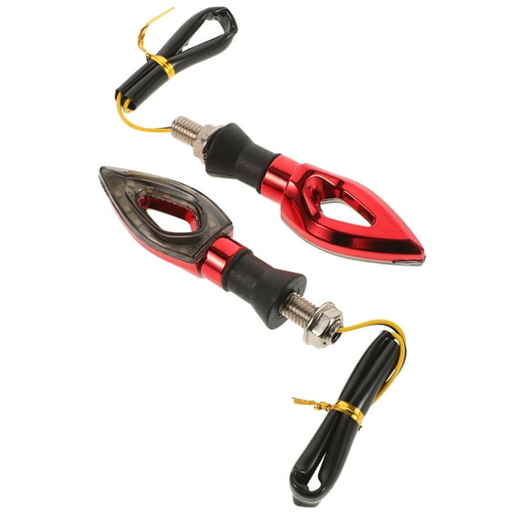 Masteelf 2 Pcs Turn Signal Light Motocross Motorcycles Mirrors Work Red