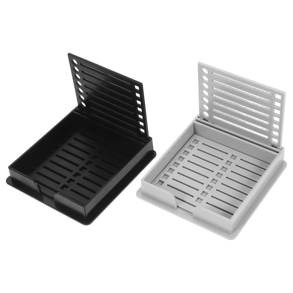 Masteelf 2-Pack Vertical Note Holder with Desktop Bracket for Paper Storage and Pen Organizer