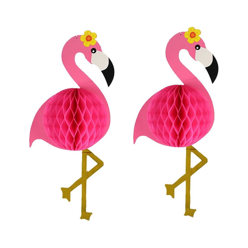 Masteelf 2 Pcs Wedding Honeycomb Ball Party Hanging Adornment Flamingo