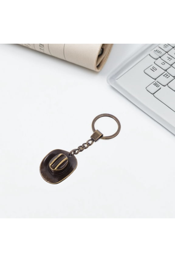 2 Pcs Western Keychain for Men Style Hat Accessories Man Dark Brown