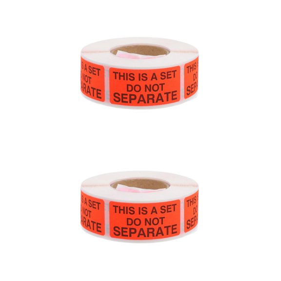 Masteelf 2 Rolls  This Is A Set Do Not Separate Packing Labels 2x0.98 Inch 500pcs/Roll Self Adhesive Fluorescent Red Stickers For Shipping Bundle Sets And Multi Pack Products