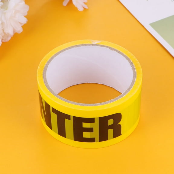 Masteelf 2 Rolls Tape Strong Adhesive Caution Warning Tape Pipe Tape 2500X4.8cm Yellow