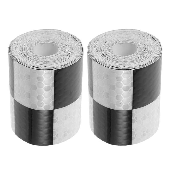 Masteelf 2 Rolls Waterproof Reflective Tape Checkered Conspicuity Adhesive Safety Tape High Visibility Hazard Warning Reflector Tapes for Trucks Trailer Vehicle Outdoor Signs