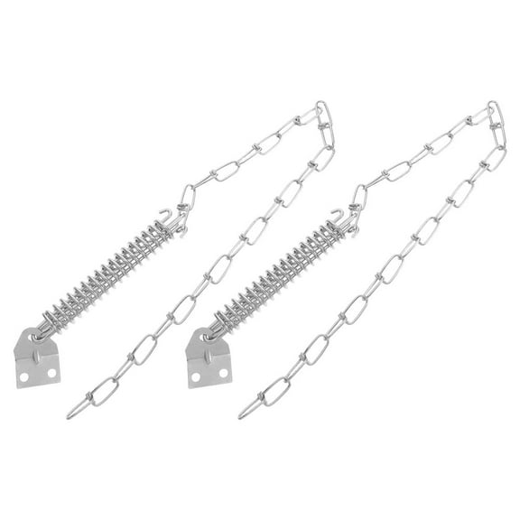 Masteelf 2 Sets Anti Theft Door Blocker Steel Anti-theft Chain Silver