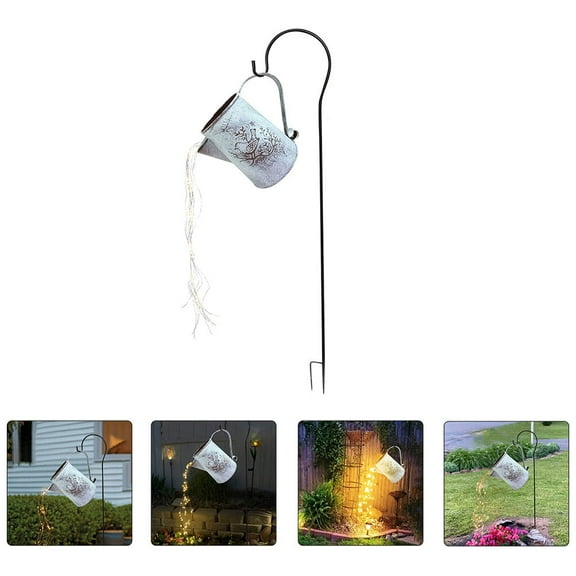Masteelf 2 Sets Chic Shower Garden Lamp Outdoor Decorative Light with Shepherd Hook