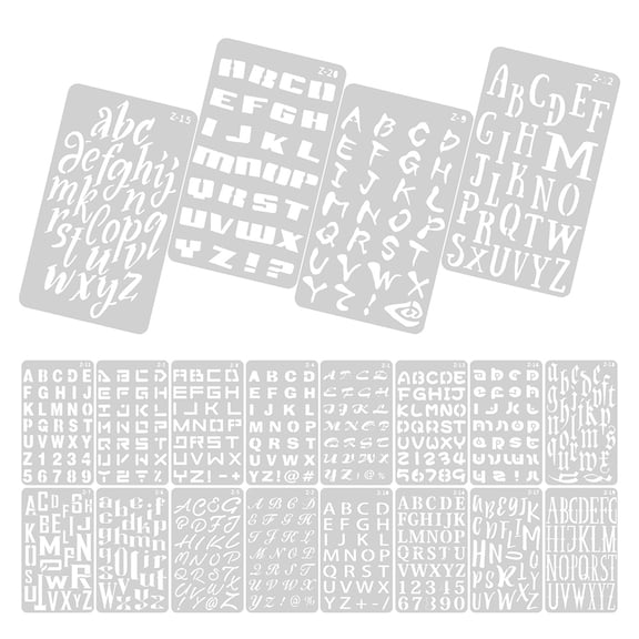 Masteelf 2 Sets White Stencil Letter Templates for Scrapbooking, Crafts, Art Projects and Design Supplies