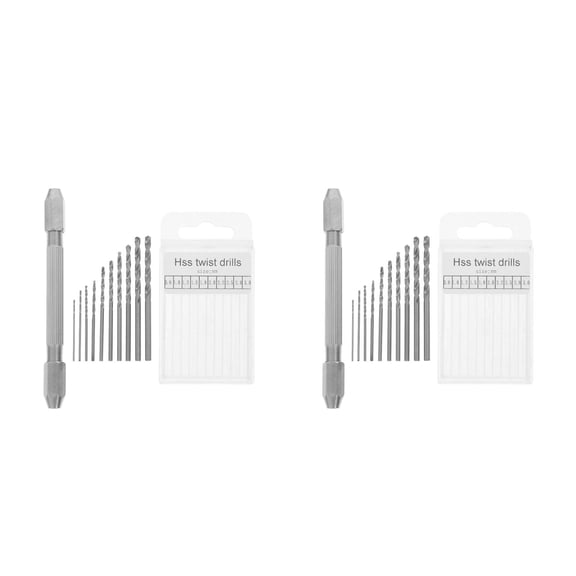 SWETRACE Compact Drill Bit Set 2 Packs for Watch Repair and Precision Tasks, .13 x 0.39 x 0.39 inches
