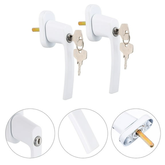 Masteelf 2 Sets Durable Window Handle Aluminium Alloy Casement Window Handle with Keys