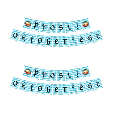 Masteelf 2 Sets Hanging Banners Beer Festival Flag Oktoberfest Paper Decorations Ceiling