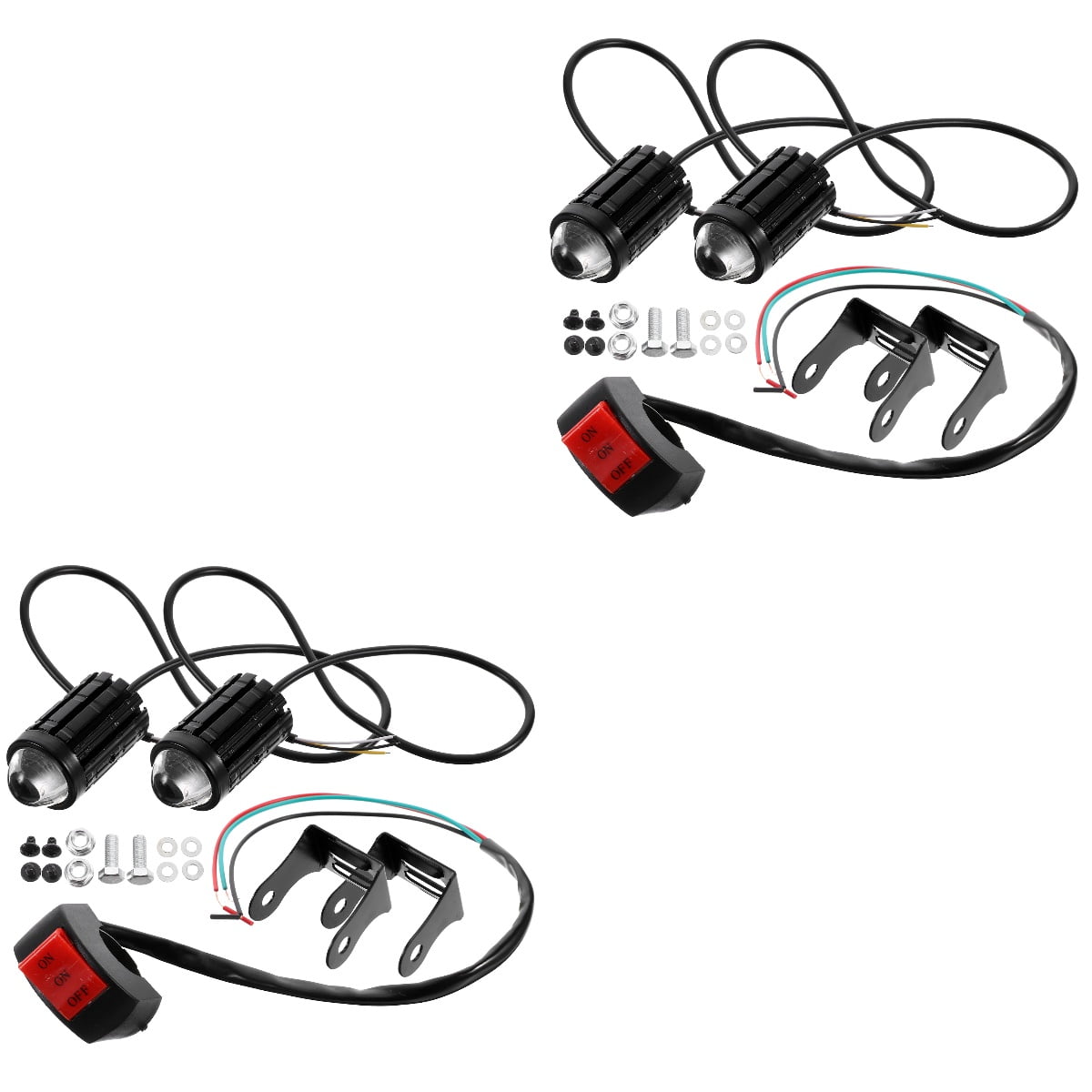 Masteelf 2 Sets LED Motorcycle Bulb 12-80V LED Motorbike Headlight LED Headlamp Running Light