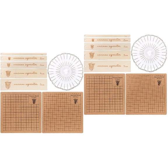 Masteelf 2 Sets  Macrame Board Craft Board Macrame Supplies For Braiding Knotting with Pins and Rulers