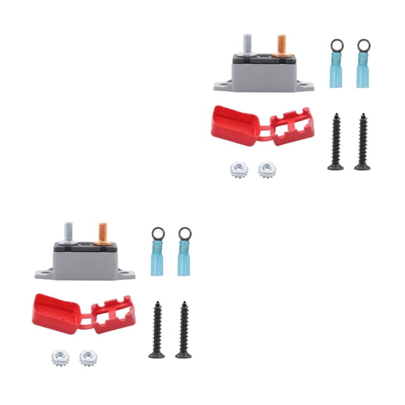 Masteelf 2 Sets Manual Reset 30A 12V/24V Circuit Breaker with Red Cover for Car Boat