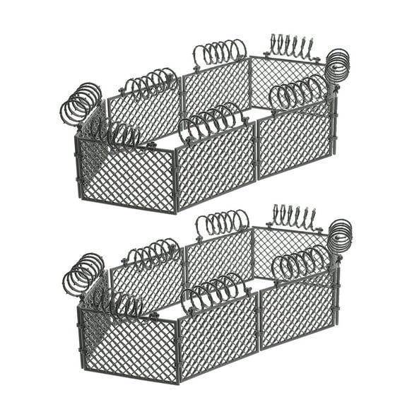 Masteelf 2 Sets Miniature Plastic Fence for Farm Animals ABS Toy Guardrail for Building Block Mini Safety Fence Plastic Fence DIY Building Block Fence