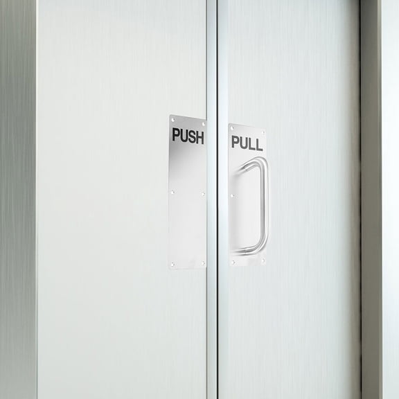 Masteelf 2 Sets Of Stainless Steel Door Pull Handle Sliding Barn Door Handle Door Push and Pull Plate Handle Replacement Push Plate Commercial Door Handle