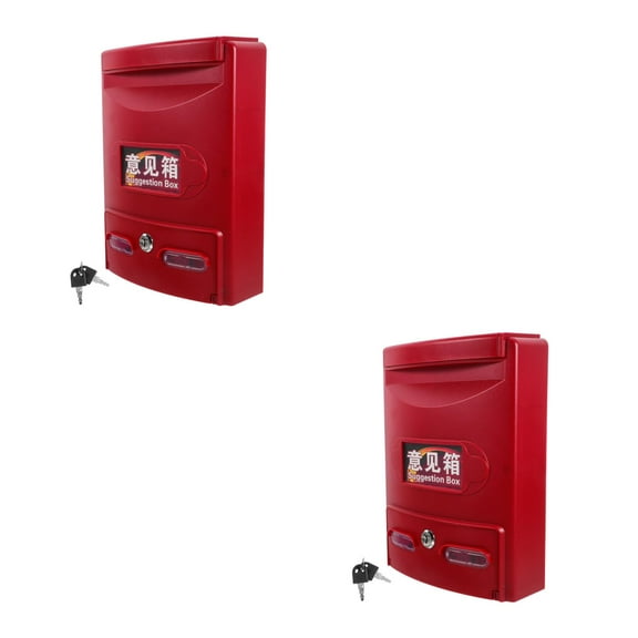 Masteelf 2 Sets  of Mailbox With Lock And Keys Safe Box Lockable Complaint Box Mailbox For Outside Decorative Residential Mailbox Complain Mailbox